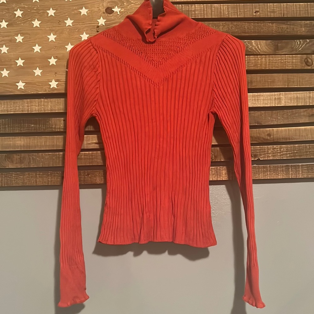 Topshop burnt orange turtle neck sweater~ Small
